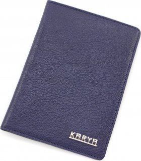 Обложка для паспорта из фактурной кожи синего цвета KARYA (092-044)