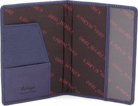 Обложка для паспорта из фактурной кожи синего цвета KARYA (092-044) - 2