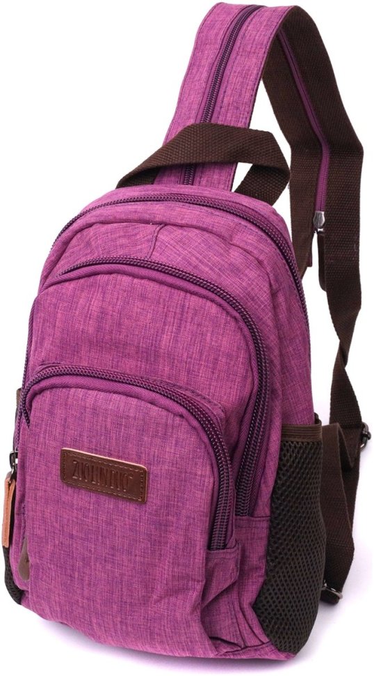 Фіолетова жіноча сумка-рюкзак середнього розміру з текстилю Vintage 2422147