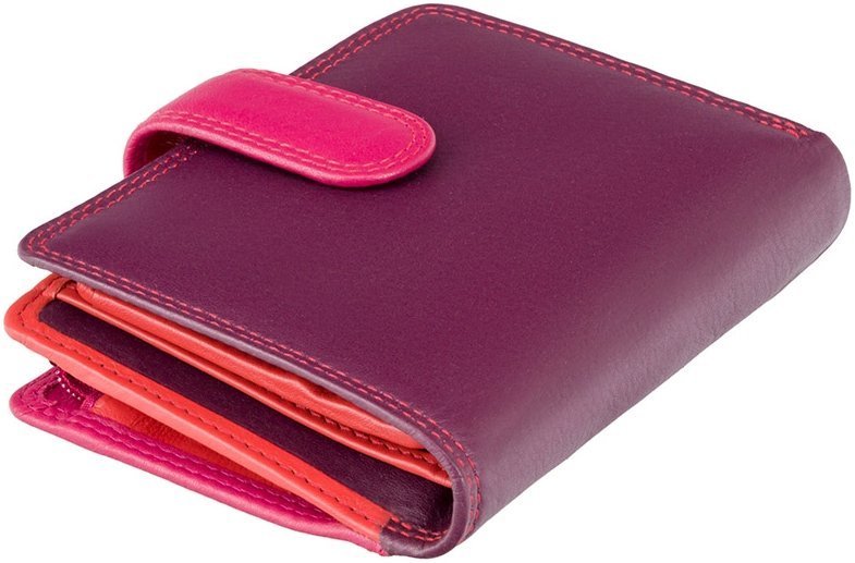 Фиолетово-розовый женский кошелек маленького размера из натуральной кожи Visconti Bali 68844