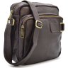 Чоловіча сумка наплечна невеликого розміру з натуральної шкіри з дрібно-вираженою фактурою TARWA (21681) - 3