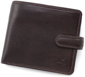 Маленький чоловічий гаманець із натуральної шкіри коричневого кольору без монетниці Visconti Massa 68944