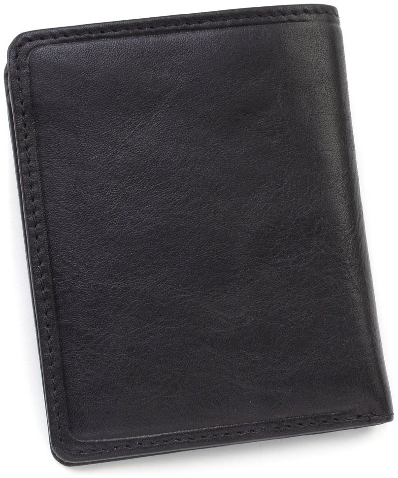 Чорне чоловіче портмоне з високоякісної натуральної шкіри без застібки Visconti Xavi 69044