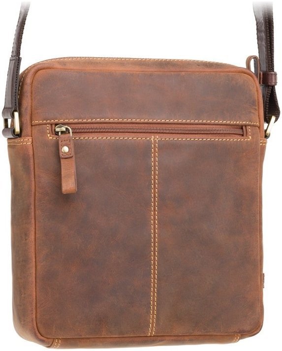 Коричневая мужская сумка через плечо среднего размера из винтажной кожи Visconti Vesper 69144