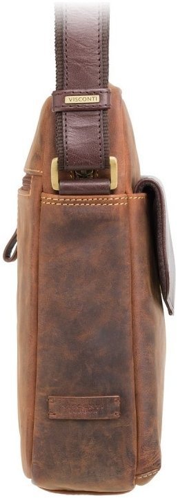 Коричнева чоловіча сумка через плече середнього розміру з vintage шкіри Visconti Vesper 69144