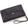 Класичний чорний гаманець-клатч з натуральної шкіри з клапаном ST Leather (14034) - 3