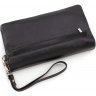 Класичний чорний гаманець-клатч з натуральної шкіри з клапаном ST Leather (14034) - 4