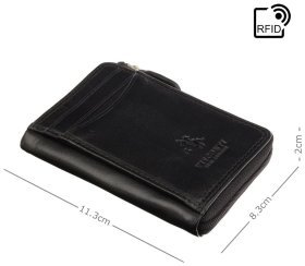 Компактный картхолдер из натуральной кожи черного цвета Visconti Shard 70745