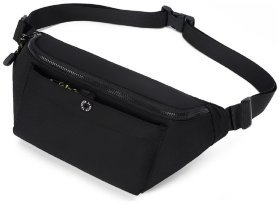 Стильная сумка бананка из качественного текстиля Confident 90745 Черная