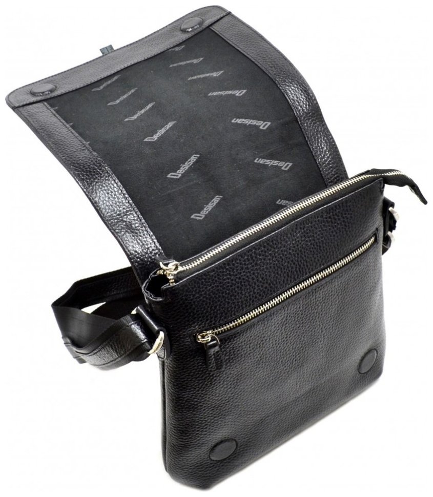 Мужская наплечная сумка из натуральной кожи DESISAN 81345 Черная фото №4 Мужская наплечная сумка из натуральной кожи DESISAN 81345 Черная modnotak фото №4