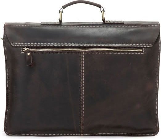 Винтажный портфель темно-коричневого цвета из натуральной кожи VINTAGE STYLE (14086)
