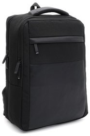 Місткий чоловічий рюкзак із чорного текстилю з відсіком для ноутбука Monsen 71545
