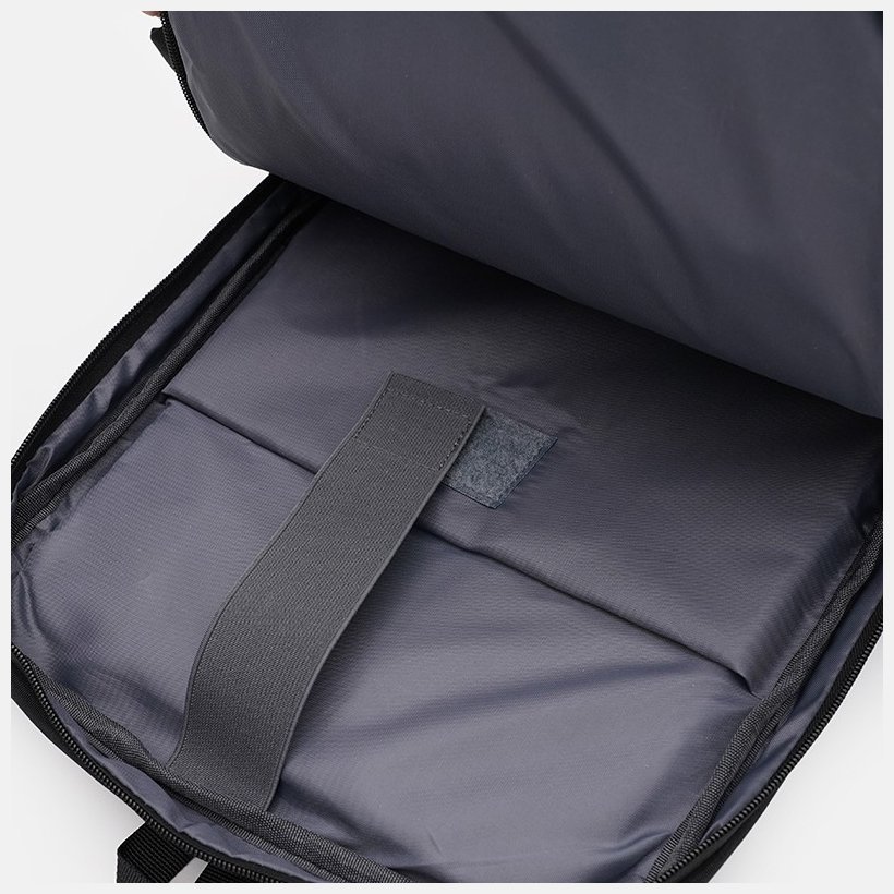Вместительный мужской рюкзак из черного текстиля с отсеком для ноутбука Monsen 71545