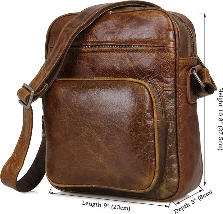 Вінтажна наплічна сумка під планшет середнього розміру VINTAGE STYLE (14418)