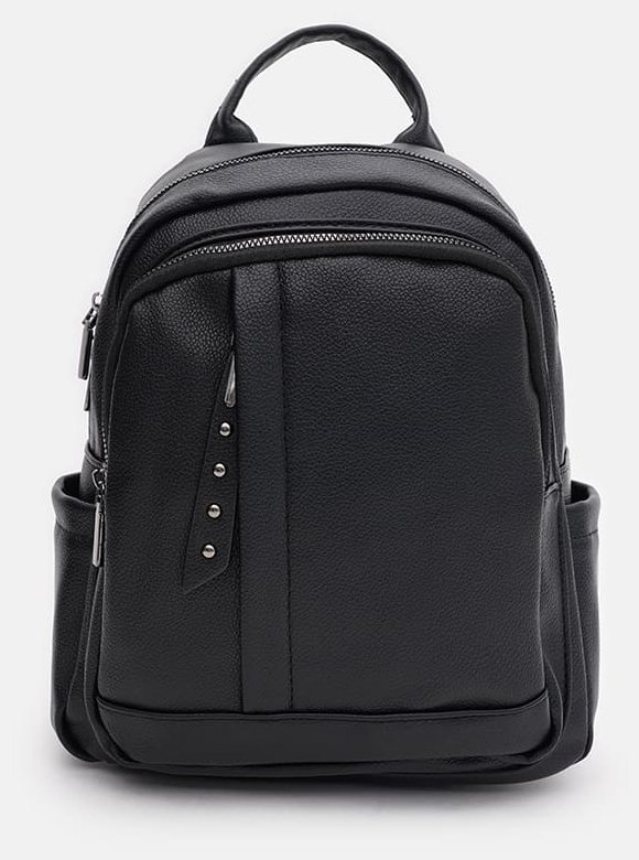 Стильний середній жіночий рюкзак зі шкірозамінника чорного кольору Monsen 71845