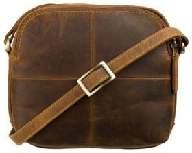 Маленька жіноча коричнева сумка з натуральної шкіри на плече Visconti 81945