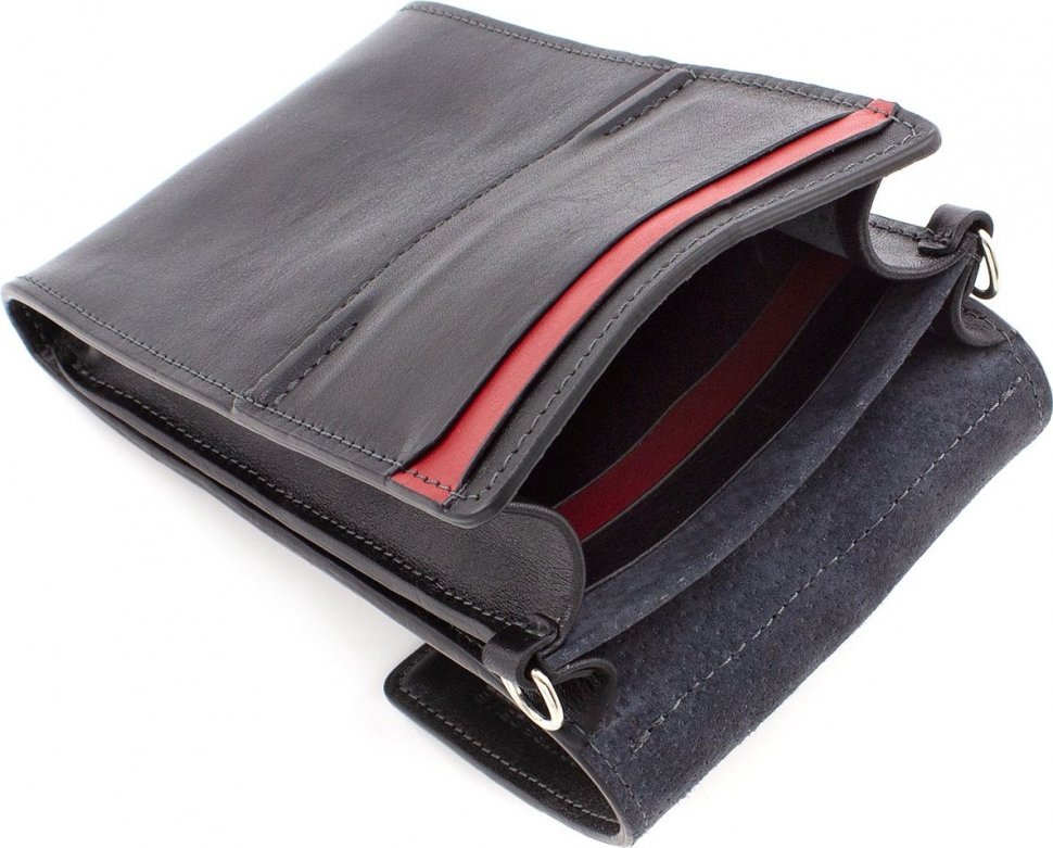 Шкіряна вертикальна сумка-гаманець з гладкої шкіри Grande Pelle (10163)