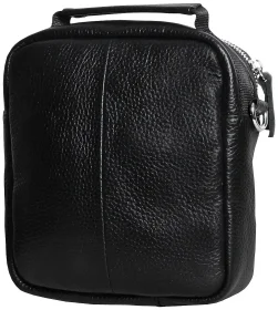 Повсякденна чоловіча барсетка із натуральної фактурної шкіри чорного кольору Vip Collection 102545