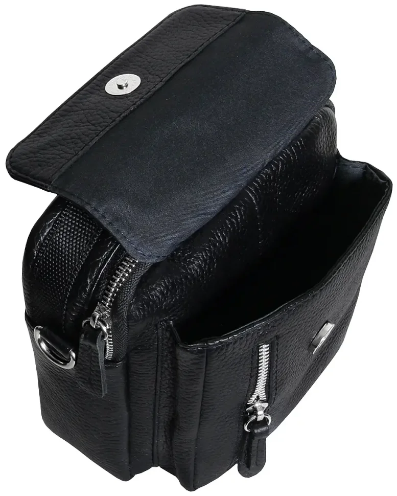 Повсякденна чоловіча барсетка із натуральної фактурної шкіри чорного кольору Vip Collection 102545 фото №4 Повсякденна чоловіча барсетка із натуральної фактурної шкіри чорного кольору Vip Collection 102545 modnotak фото №4