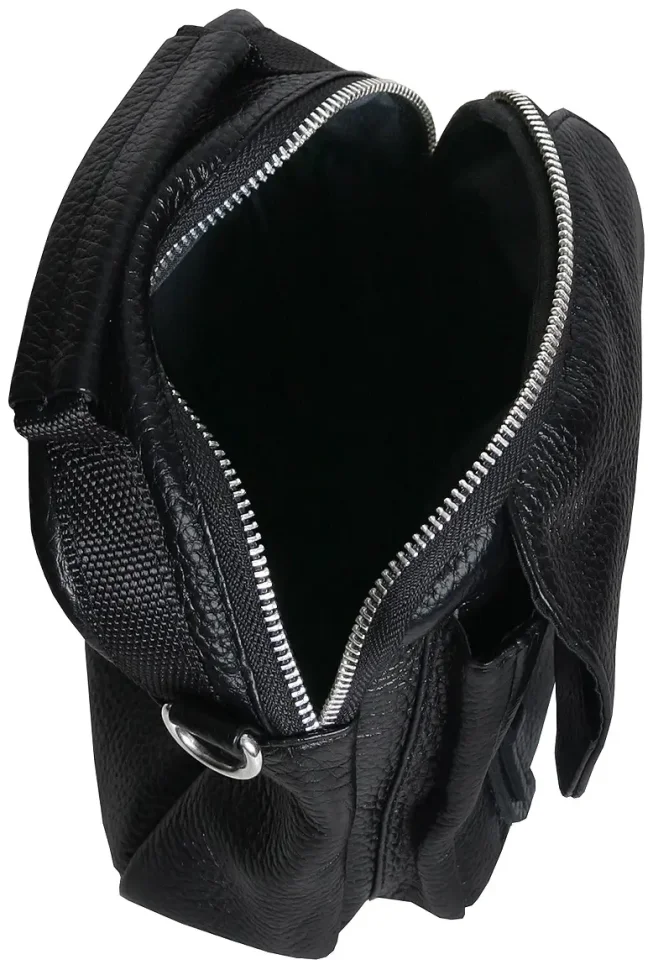 Повсякденна чоловіча барсетка із натуральної фактурної шкіри чорного кольору Vip Collection 102545 фото №5 Повсякденна чоловіча барсетка із натуральної фактурної шкіри чорного кольору Vip Collection 102545 modnotak фото №5