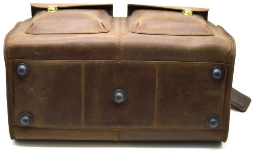 Урожай шкіряна дорожня сумка великого розміру в коричневому кольорі TARWA (19917)