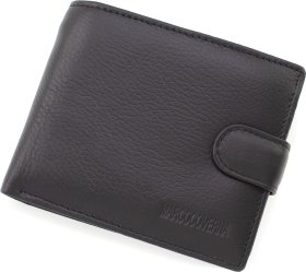 Чоловічий шкіряний портмоне високої якості в чорному кольорі під багато дисконтних карток Marco Coverna (21585)