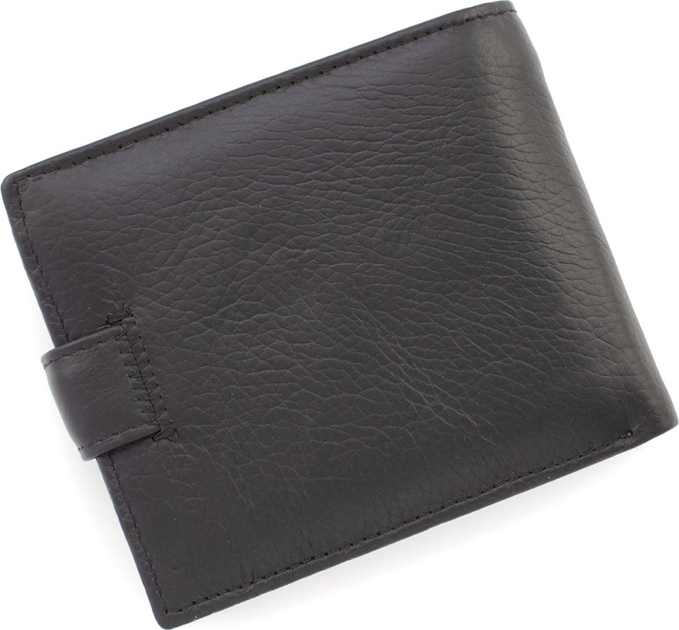 Чоловічий шкіряний портмоне високої якості в чорному кольорі під багато дисконтних карток Marco Coverna (21585)