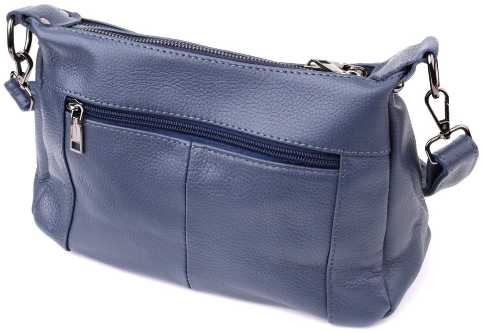 Повседневная женская сумка из фактурной кожи синего цвета Vintage 103145 modnotak фото №2