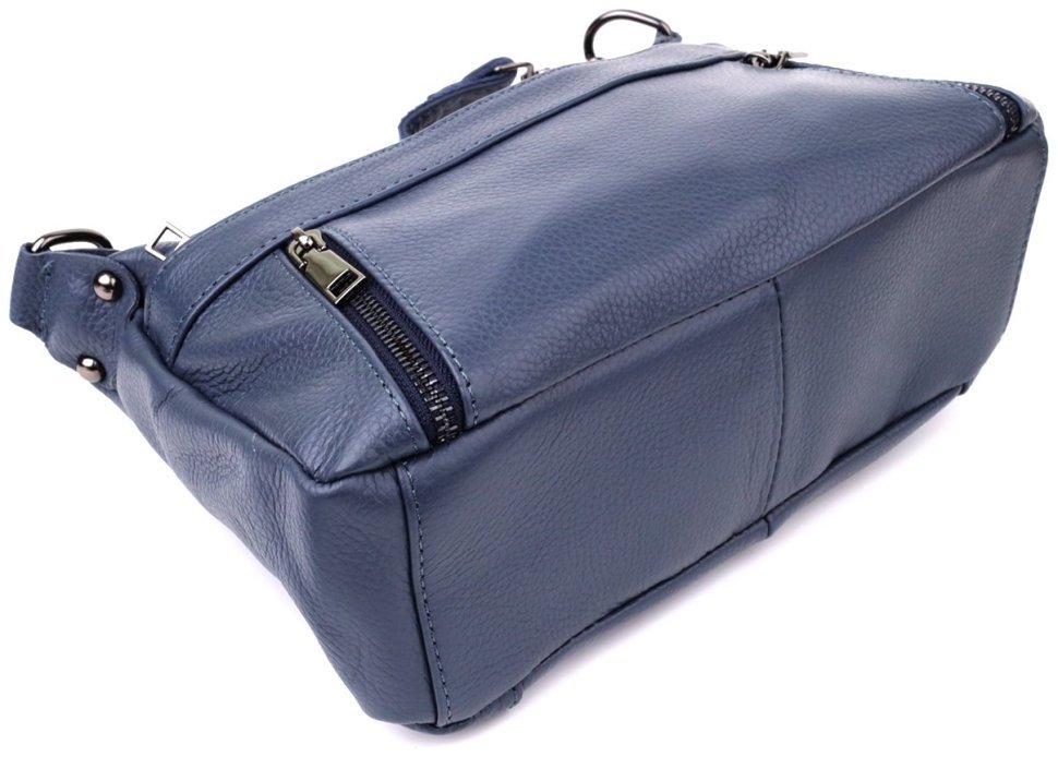 Повседневная женская сумка из фактурной кожи синего цвета Vintage 103145 modnotak фото №4