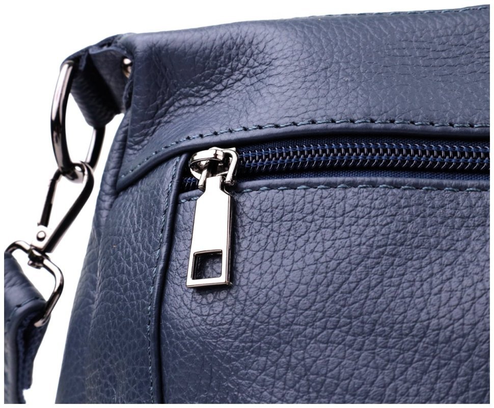 Повседневная женская сумка из фактурной кожи синего цвета Vintage 103145 modnotak фото №5