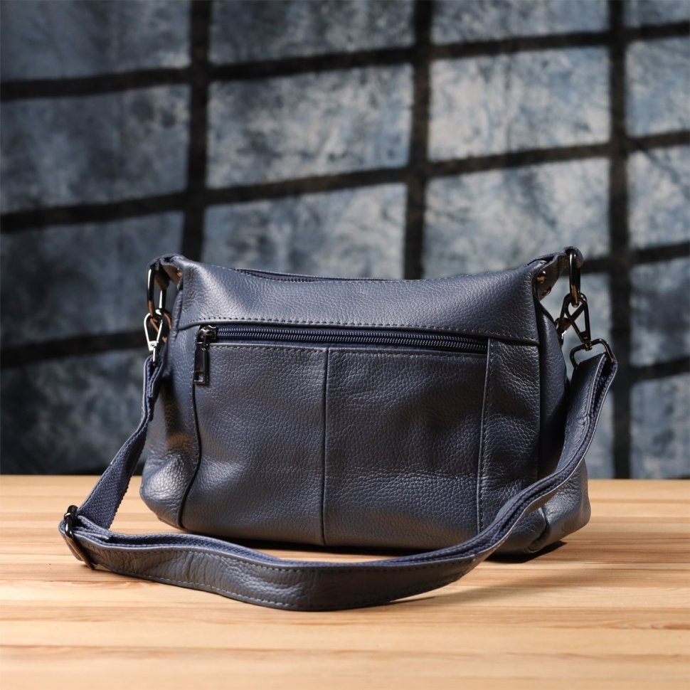 Повседневная женская сумка из фактурной кожи синего цвета Vintage 103145 modnotak фото №10