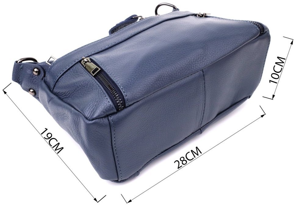 Повседневная женская сумка из фактурной кожи синего цвета Vintage 103145 modnotak фото №11