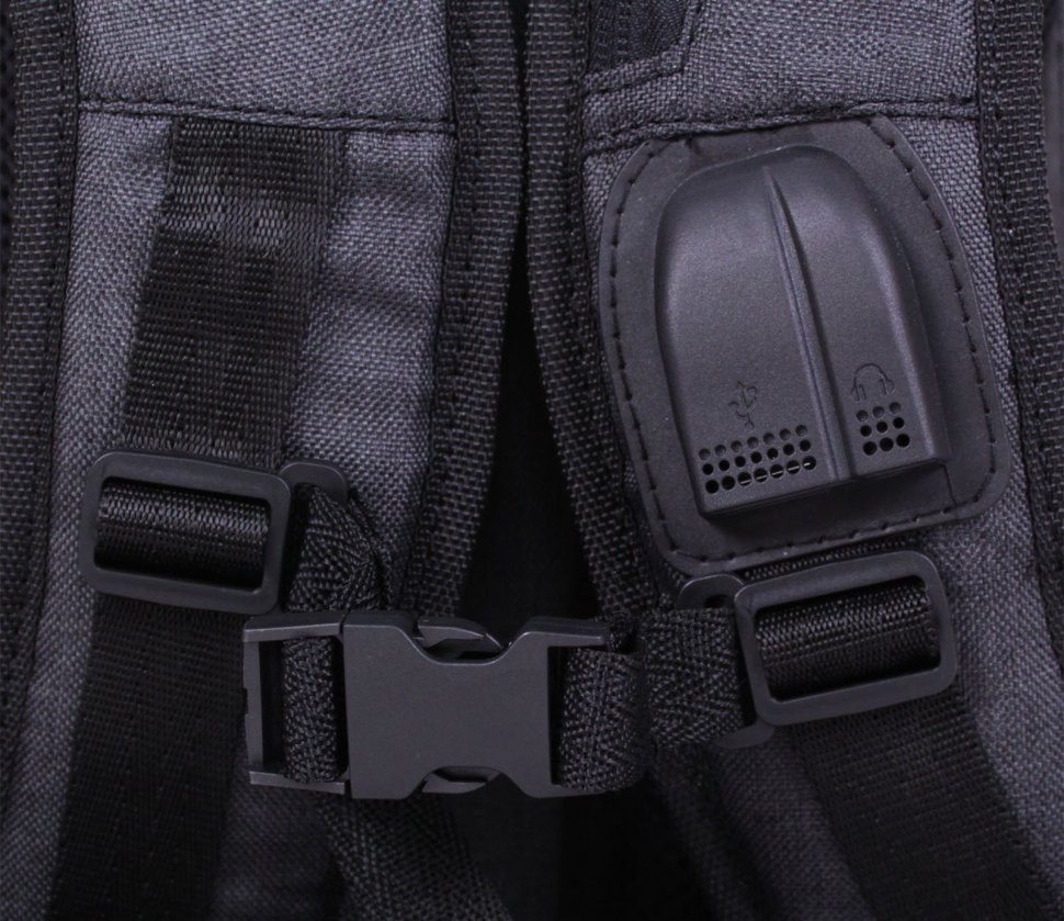 Темно-сірий чоловічий текстильний рюкзак під ноутбук 15 дюймів Bagland (53145)