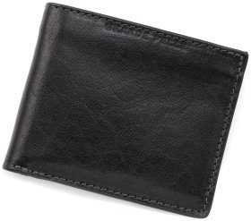 Чоловічий портмоне з двох видів італійської шкіри з фіксацією на магніт Grande Pelle 103345