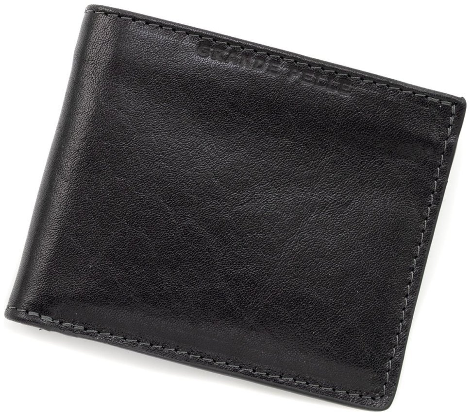Мужское портмоне из двух видов итальянской кожи с фиксацией на магнит Grande Pelle 103345 фото №1 Мужское портмоне из двух видов итальянской кожи с фиксацией на магнит Grande Pelle 103345 modnotak фото №1