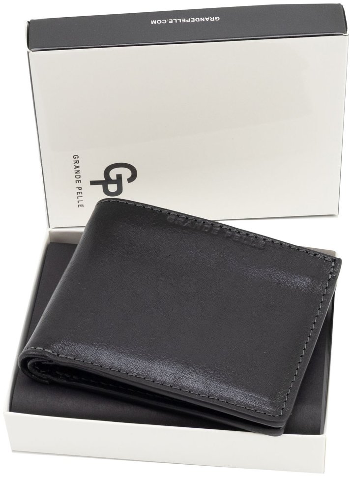 Мужское портмоне из двух видов итальянской кожи с фиксацией на магнит Grande Pelle 103345 фото №7 Мужское портмоне из двух видов итальянской кожи с фиксацией на магнит Grande Pelle 103345 modnotak фото №7