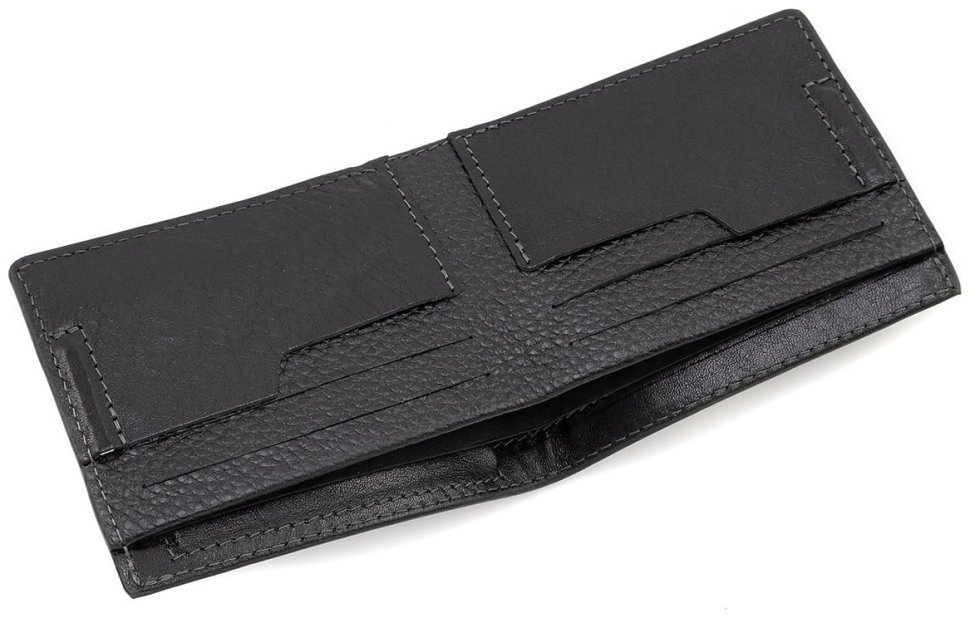 Мужское портмоне из двух видов итальянской кожи с фиксацией на магнит Grande Pelle 103345 фото №4 Мужское портмоне из двух видов итальянской кожи с фиксацией на магнит Grande Pelle 103345 modnotak фото №4