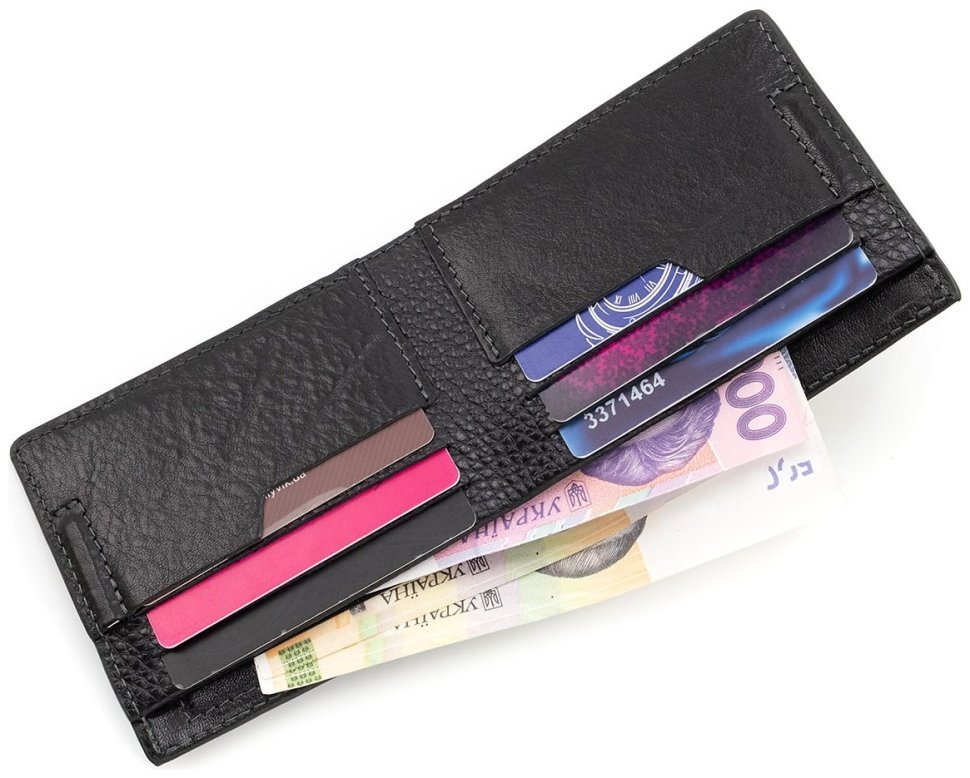 Мужское портмоне из двух видов итальянской кожи с фиксацией на магнит Grande Pelle 103345 фото №6 Мужское портмоне из двух видов итальянской кожи с фиксацией на магнит Grande Pelle 103345 modnotak фото №6