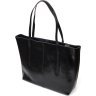 Жіноча шкіряна сумка шоппер чорного кольору Vintage (2422095) - 1