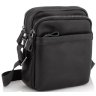Миниатюрная мужская сумка через плечо из натуральной кожи черного цвета Tiding Bag (15810) - 1