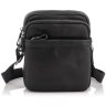 Миниатюрная мужская сумка через плечо из натуральной кожи черного цвета Tiding Bag (15810) - 2