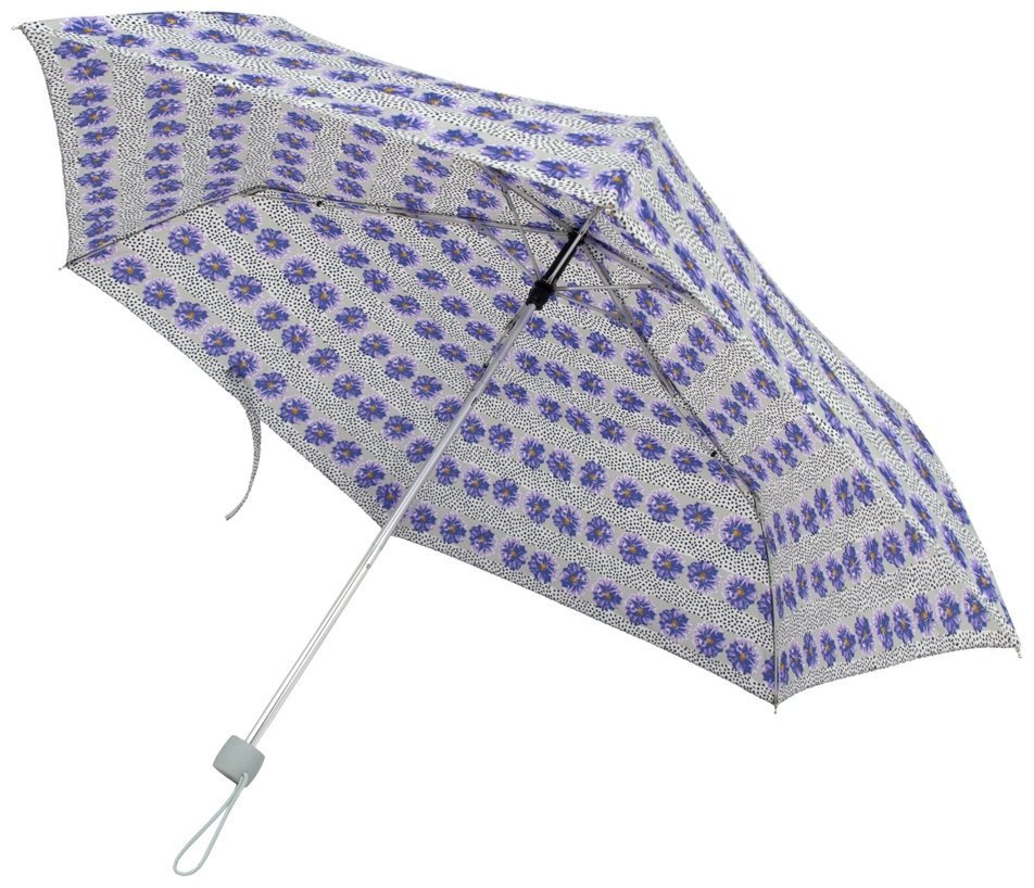 Зонт женский Fulton Superslim-2 L553 Tropical Stripe (складной, механика, синий с принтом цветка) 93845 modnotak фото №5