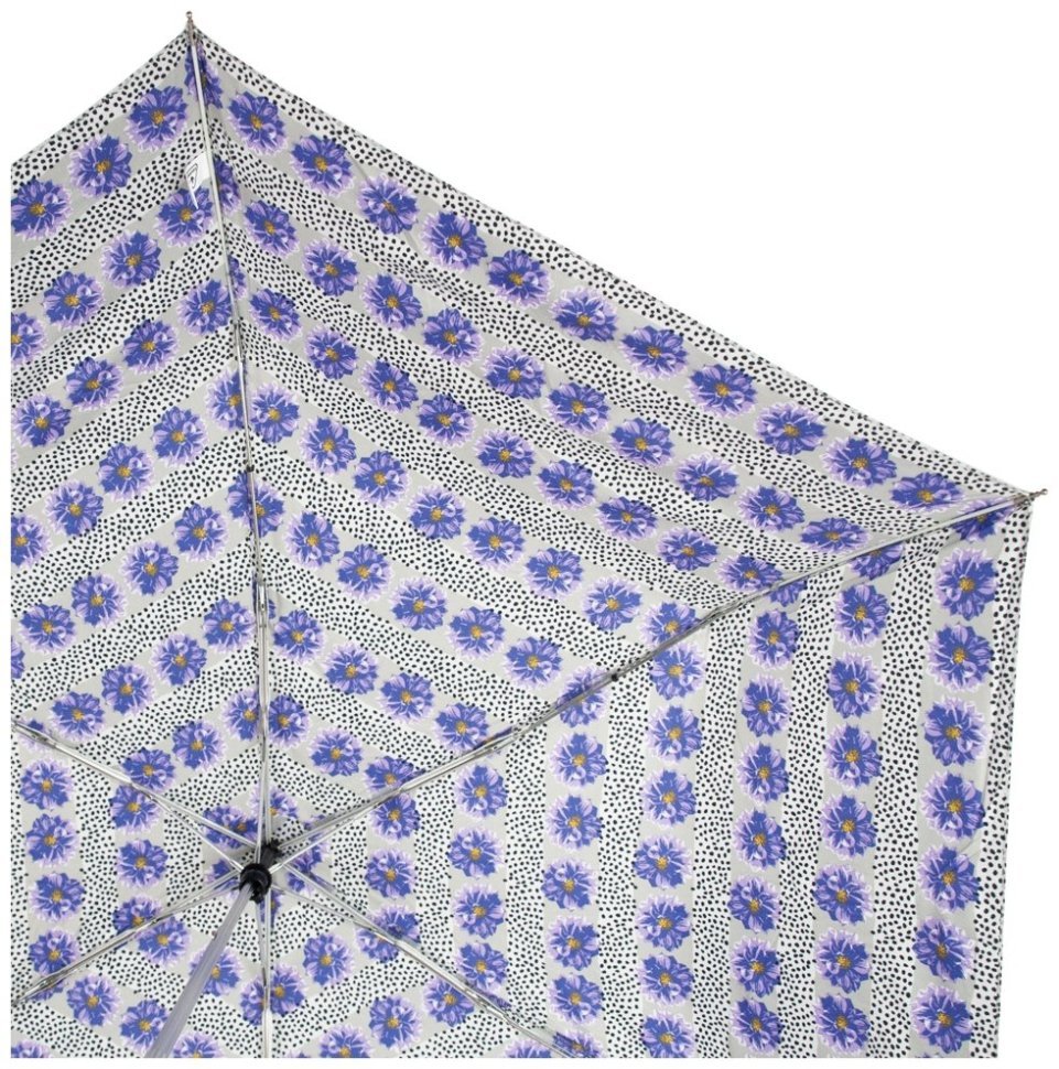 Зонт женский Fulton Superslim-2 L553 Tropical Stripe (складной, механика, синий с принтом цветка) 93845 modnotak фото №9