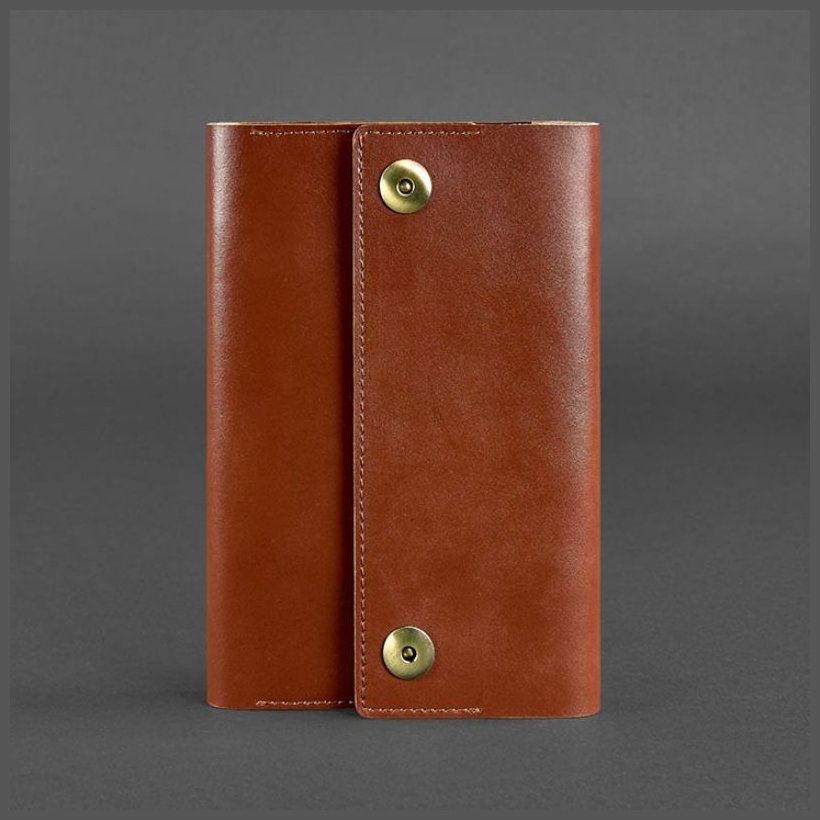 Шкіряний блокнот (Софт-бук) світло-коричневого кольору з ручкою в комплекті BlankNote (13945)