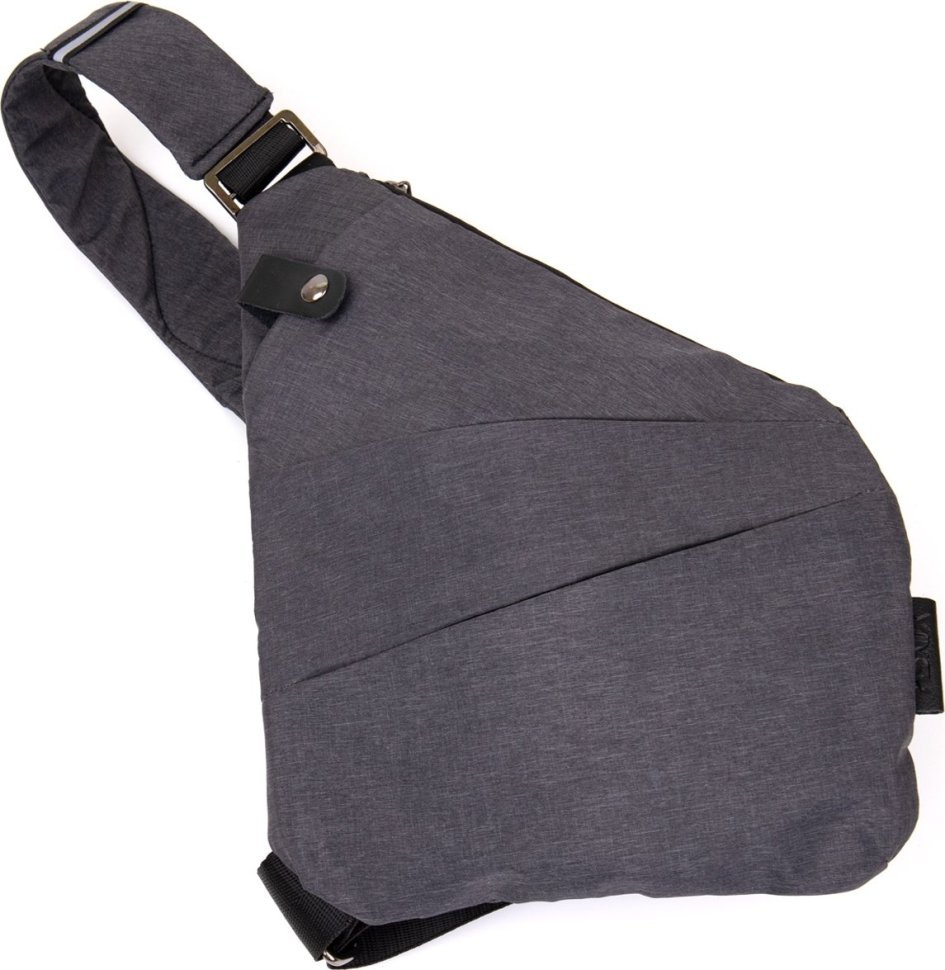 Сіра нейлонова чоловіча сумка-слінг з ремінцем через плече Vintage (20558)