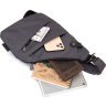 Серая нейлоновая мужская сумка-слинг с ремешком через плечо Vintage (20558) - 4