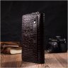 Мужской качественный кожаный клатч коричневого цвета с тиснением под крокодила BOND 2422028 - 7