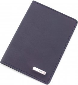 Обложка для паспорта темно-синего цвета из гладкой кожи KARYA (093-44-1)