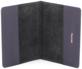 Обложка для паспорта темно-синего цвета из гладкой кожи KARYA (093-44-1)