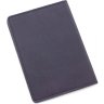 Обкладинка для паспорта темно-синього кольору з гладкої шкіри KARYA (093-44-1) - 3